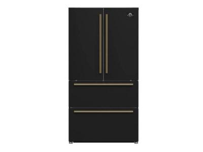 36" Forno 19.2 Cu. Ft. Moena Espresso French Door Refrigerator - FFRBI1820-36BLK